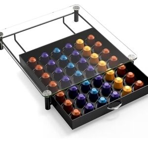 Glass Top Coffee Pod Drawer Organizer